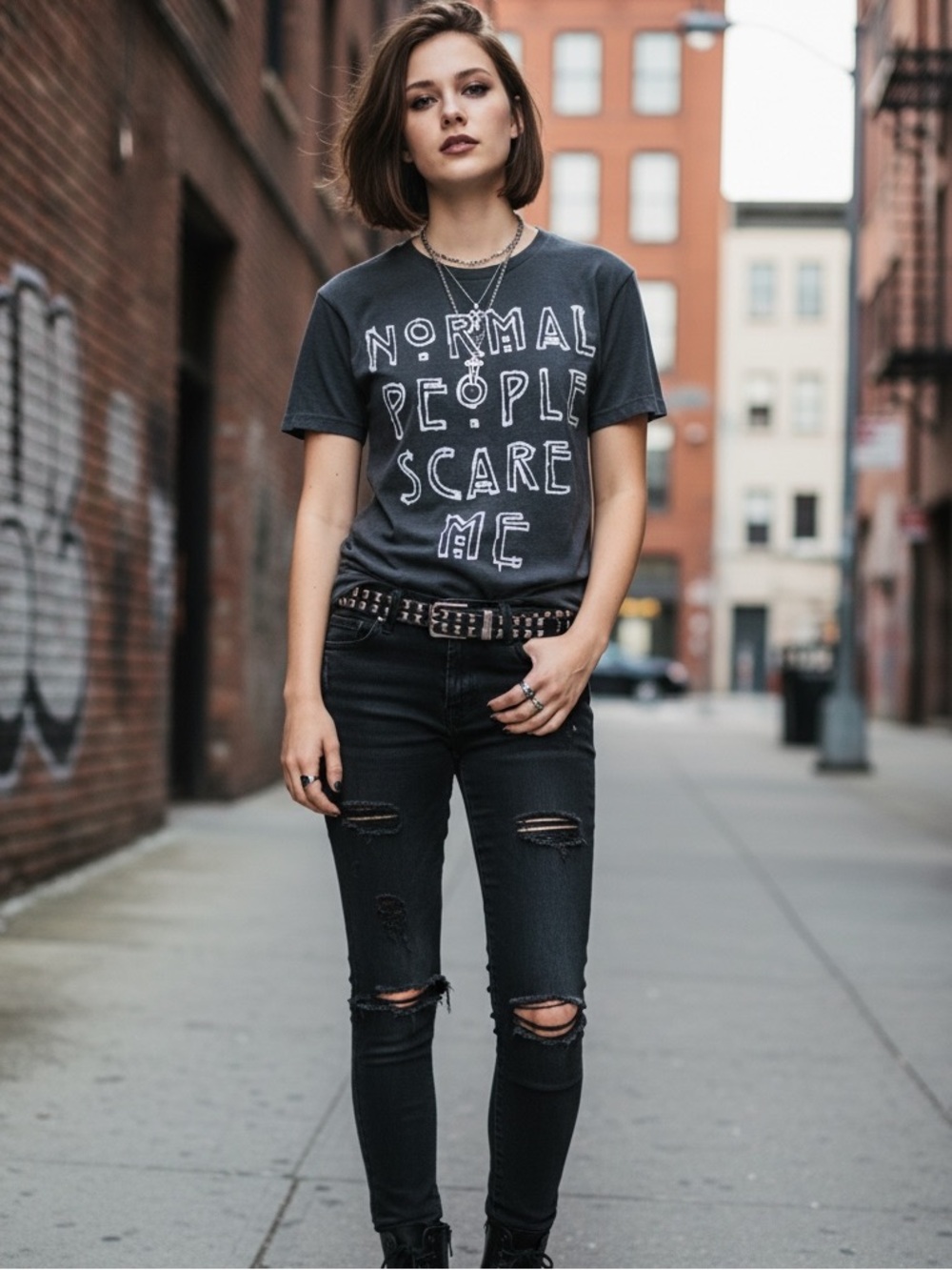 AMERICAN HORROR STORY “NORMAL PEOPLE SCARE ME” TSHIRT SIZE SMALL RIPPLE JUNCTION